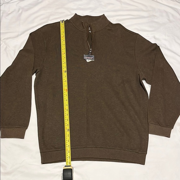 Roundtree & Yorke Brown Zip Up Sweater - Picture 3 of 8